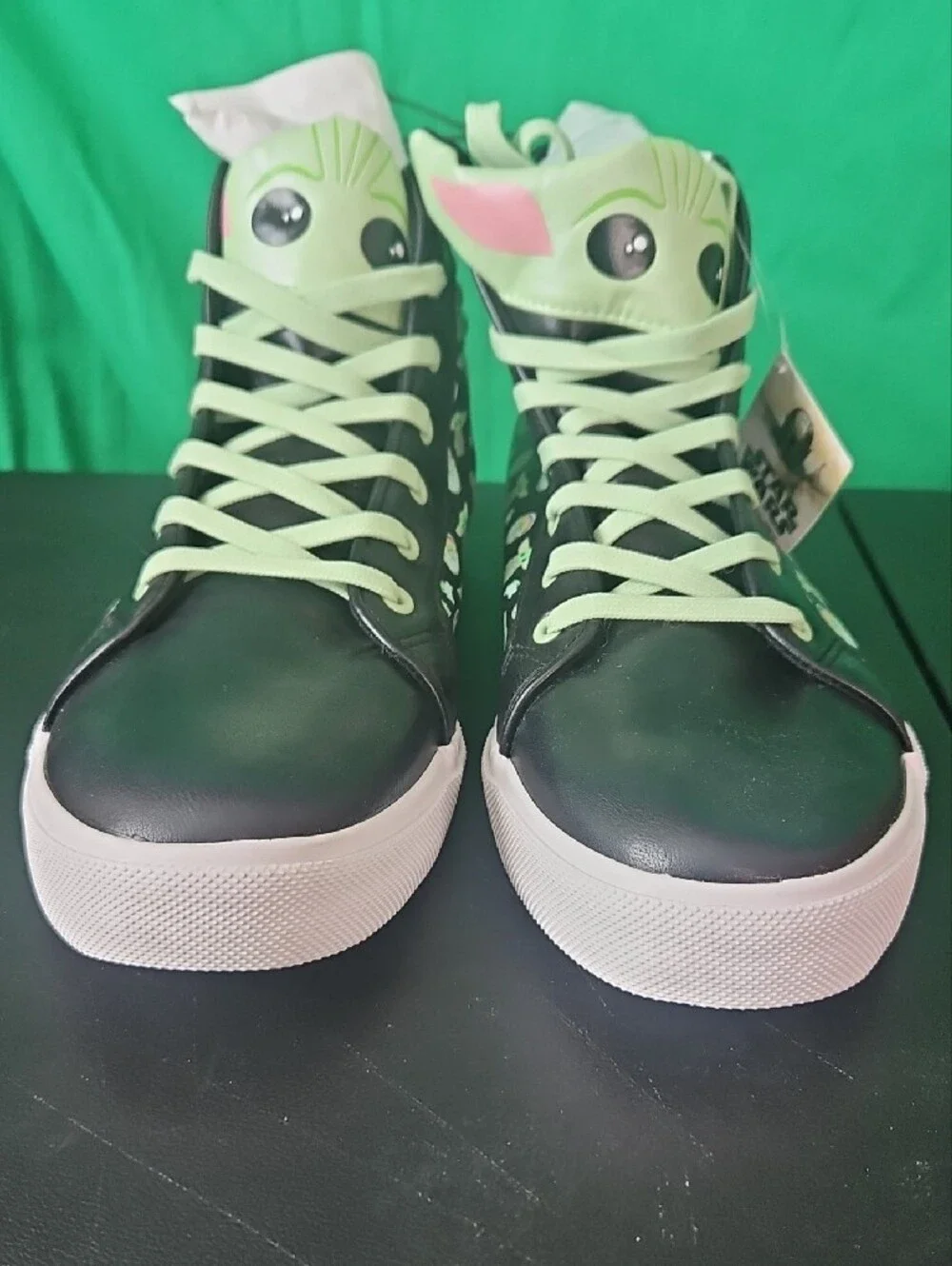 Star Wars Black Sneakers with Light Green Baby Yoda Print